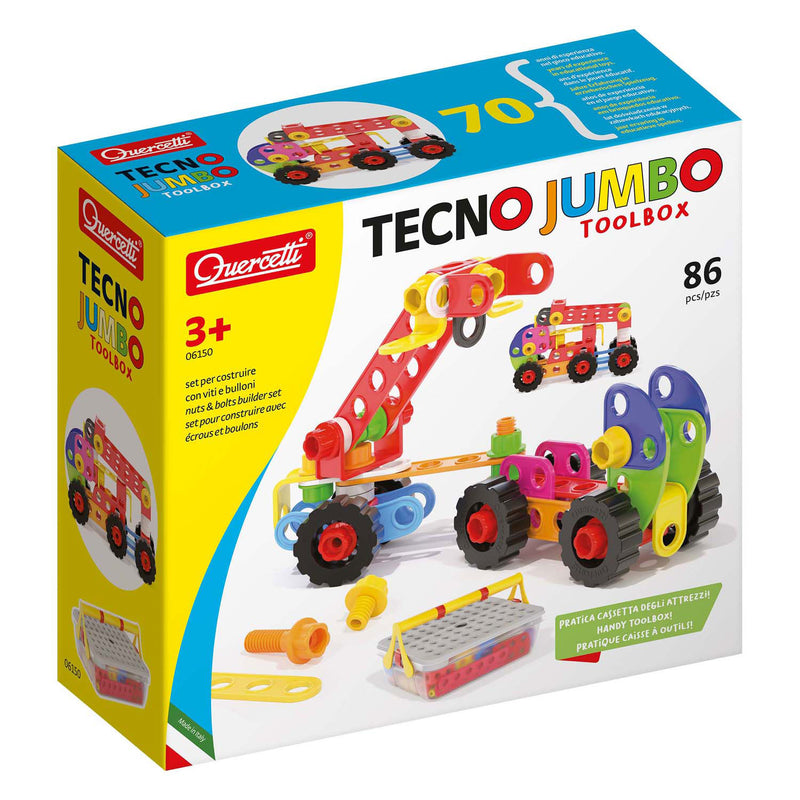 Load image into Gallery viewer, Quercetti tecno jumbo met opbergbox, 84dlg.
