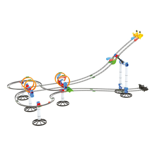 Quercetti knikkerbaan skyrail league 7,5 meter racebaan speelgoed.