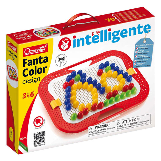 Quercetti fantacolor design insteek mozaïek, 100 pins