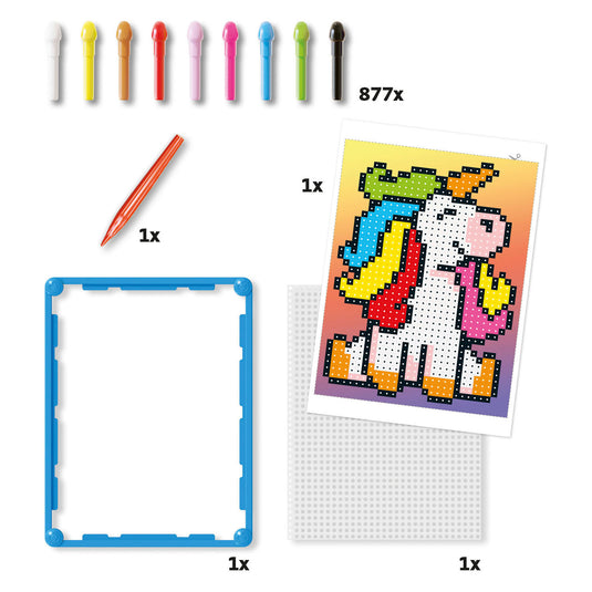 Quercetti pixel art basis eenhoorn, 880dlg.