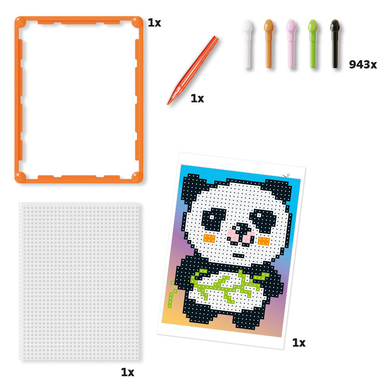 Load image into Gallery viewer, Quercetti pixel art mozaïek speelgoed panda 946dlg - creatief speelgoed.
