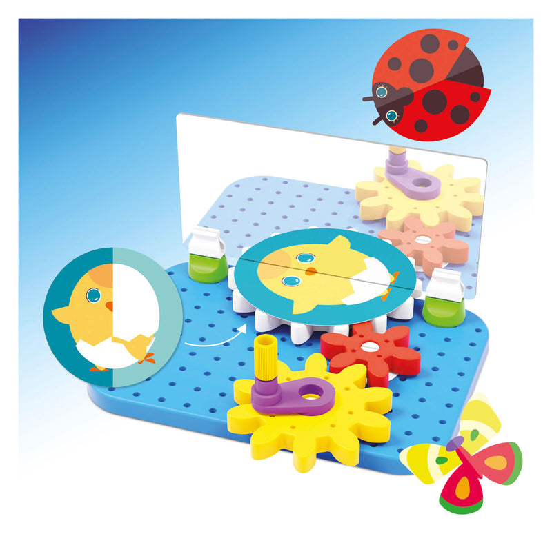 Load image into Gallery viewer, Quercetti tandwielenset dieren educatief speelgoed kleurrijk.
