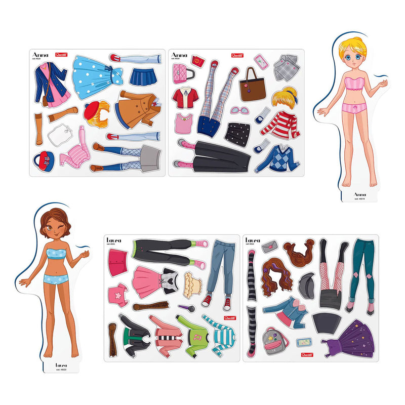 Load image into Gallery viewer, Quercetti magnetische mode aankleedpop best friends - 57dlg.
