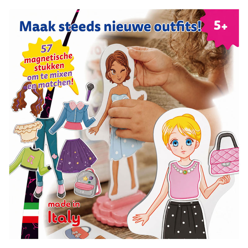 Load image into Gallery viewer, Quercetti magnetische mode aankleedpop best friends - 57dlg..
