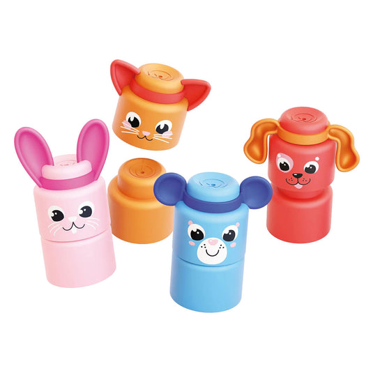 Quercetti bouwset momy soft dieren - 12 zachte blokken voor baby's.