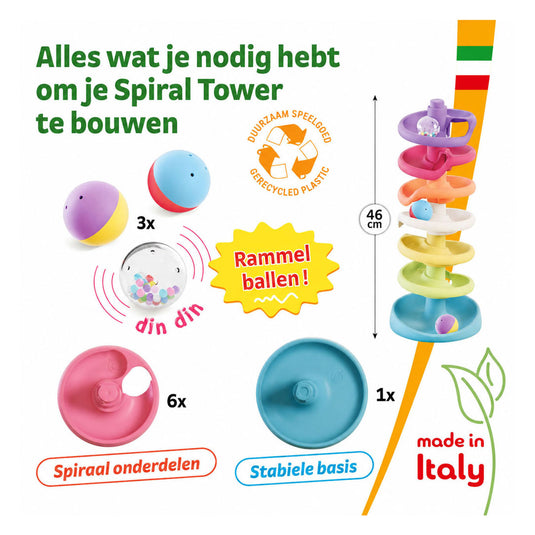 Quercetti spiral tower knikkerbaan + geluid 10-delig