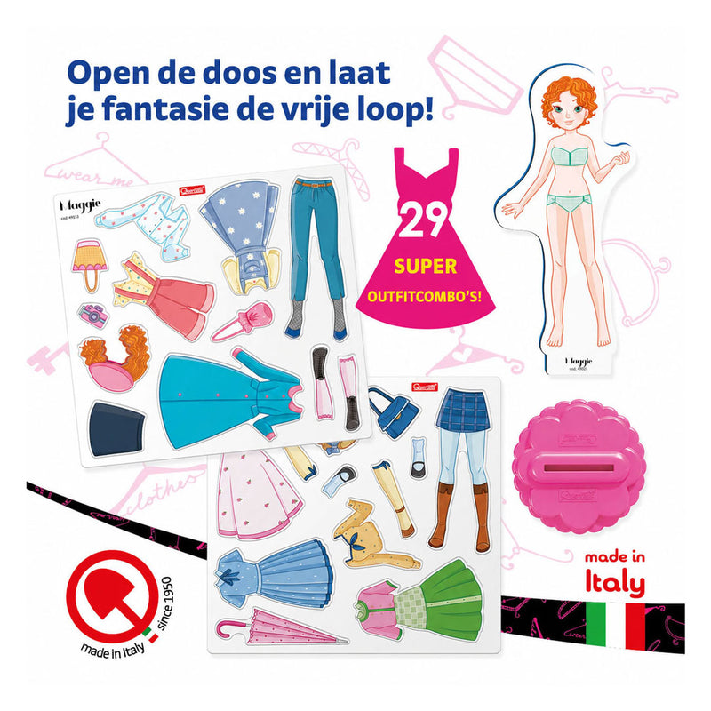 Load image into Gallery viewer, Quercetti magnetische mode aankleedpop, 29dlg.
