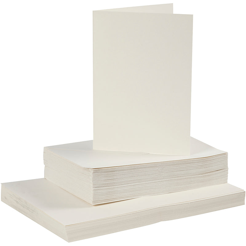 Load image into Gallery viewer, Creativ company kaarten en enveloppen, afmeting kaart 10,5x15 cm, afmeting envelop 11,5x16,5 cm, 110+220 gr, off-white, 50 set 1 doos
