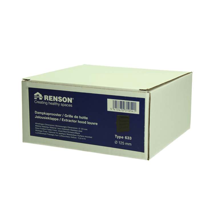 Load image into Gallery viewer, Renson 1068946 - inbouw dampkaprooster 633 inox zwart (dia 125) | 2 stuks
