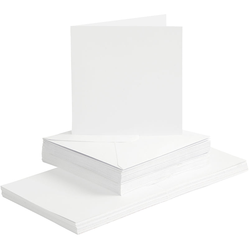 Load image into Gallery viewer, Creativ company https: www.cchobby.nl kaarten-en-enveloppen-afmeting-kaart-15x15-cm-afmeting-envelop-16x16-cm-120-240-gr-wit-50-set-1-doos
