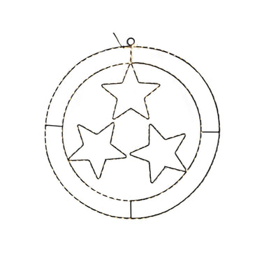 Svenska living led kersthanger ring sterren zwart 50cm 245goldled 24flash ip44 5m