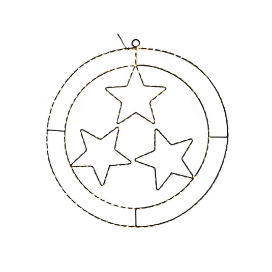 Svenska living led kersthanger ring sterren zwart 50cm