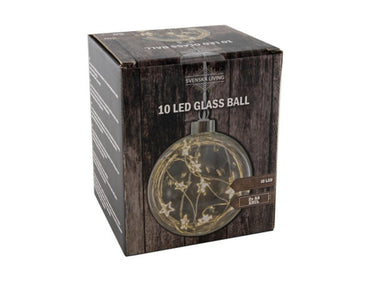 Svenska living glasbal 10cm draad ster 10led 2xaa batterij ( exclusief )