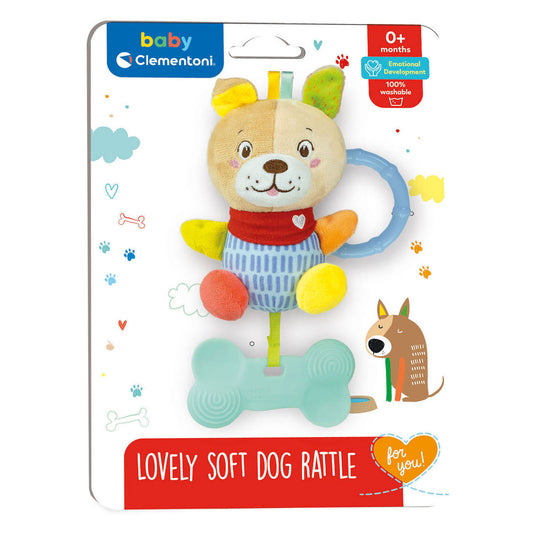 Clementoni baby - pluchen rammelaar hond