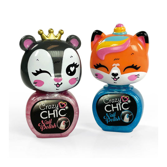 Clementoni crazy chic nagellak blauw rood, 2st.