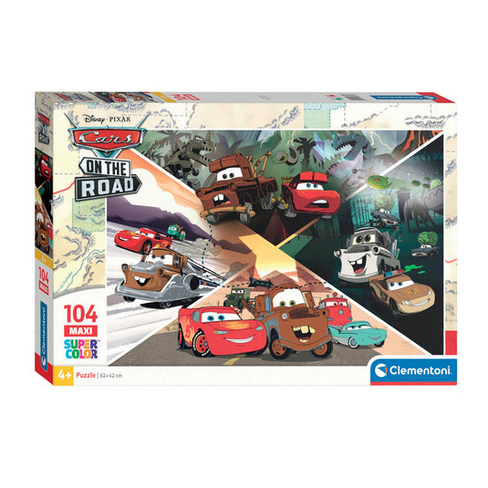 Clementoni legpuzzel super color maxi disney cars, 104st.
