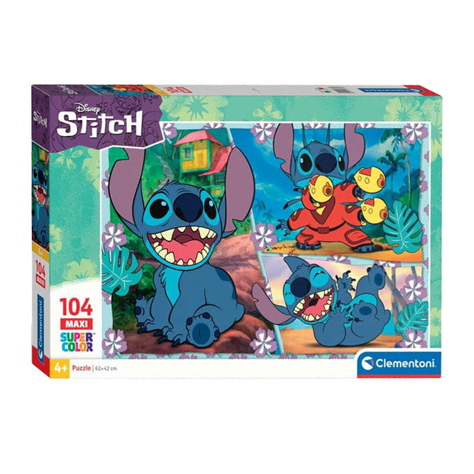Load image into Gallery viewer, Clementoni legpuzzel super color maxi disney stitch, 104st.
