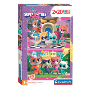Clementoni legpuzzel super color super kittens, 2x20st.