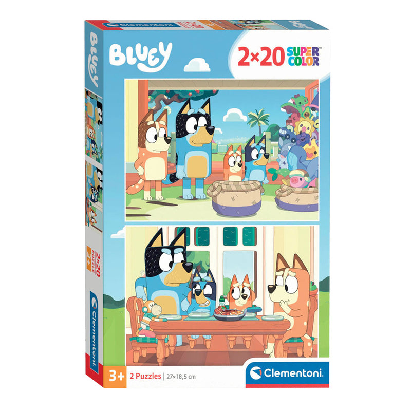 Load image into Gallery viewer, Clementoni legpuzzel super color bluey, 2x20st.
