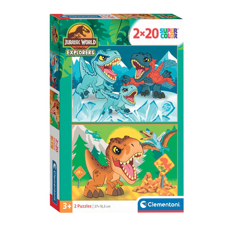 Load image into Gallery viewer, Clementoni legpuzzel super color jurassic world, 2x20st.
