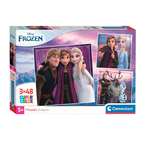 Disney legpuzzel super color vierkant frozen, 3x48st.