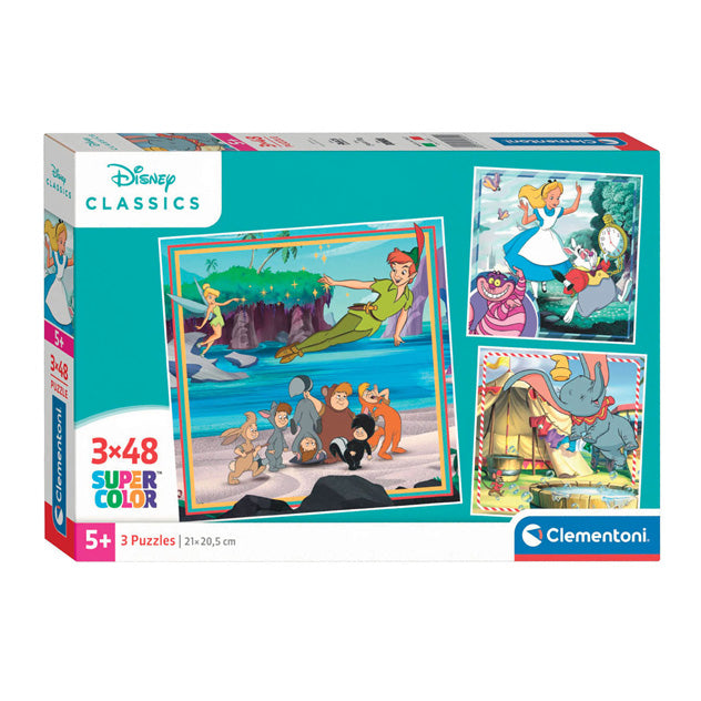 Disney legpuzzel super color vierkant classics, 3x48st.