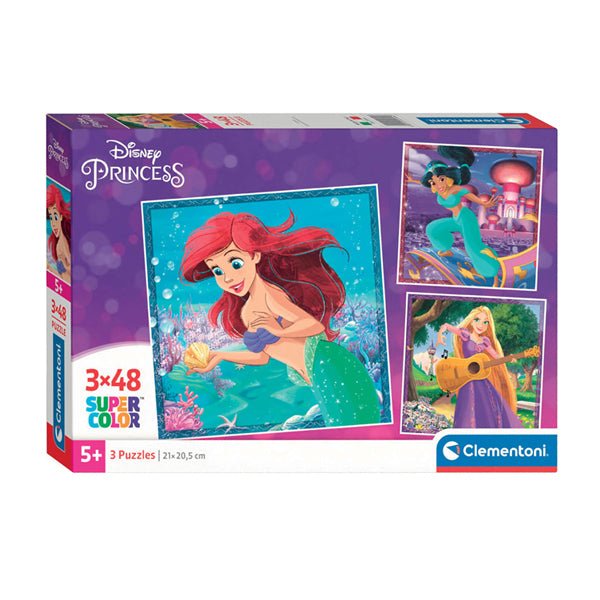 Disney legpuzzel super color vierkant prinses, 3x48st.