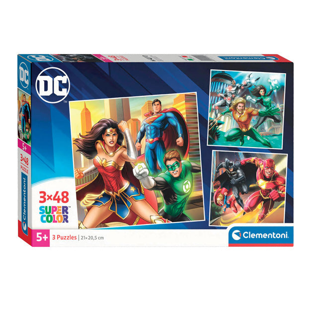 Load image into Gallery viewer, Clementoni legpuzzel super color vierkant dc comics justice league, 3x48st.

