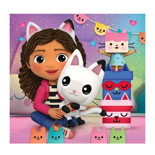 Clementoni legpuzzel super color vierkant gabby's poppenhuis, 3x48st.