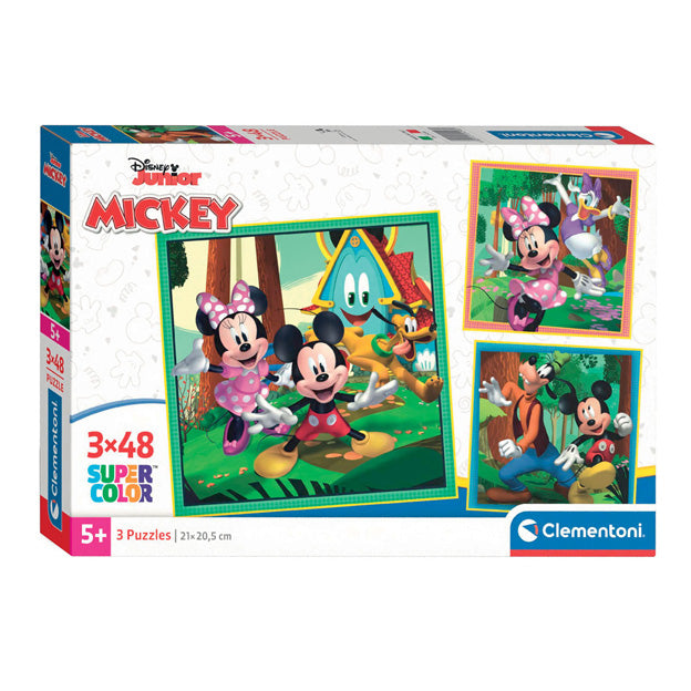 Load image into Gallery viewer, Clementoni legpuzzel super color vierkant mickey and friends, 3x48st.
