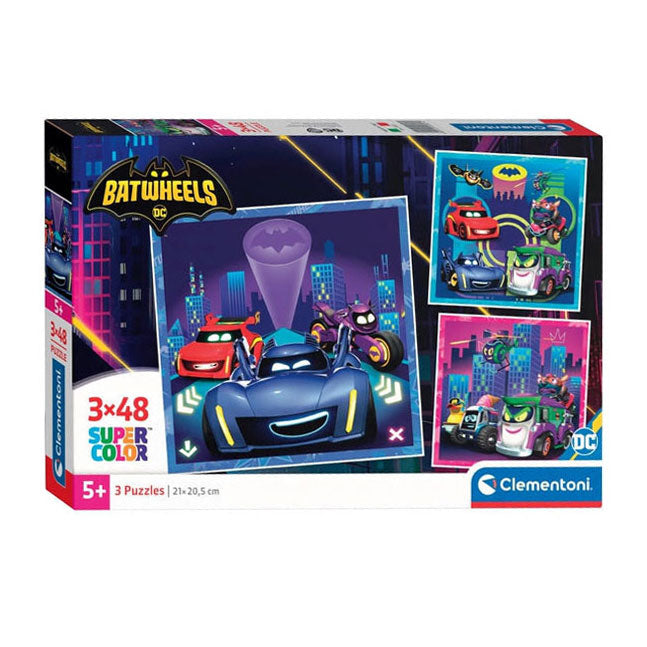Load image into Gallery viewer, Clementoni legpuzzel super color vierkant batwheels, 3x48st.
