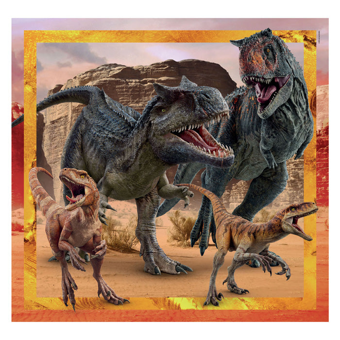 Load image into Gallery viewer, Clementoni legpuzzel super color vierkant jurassic world, 3x48st.

