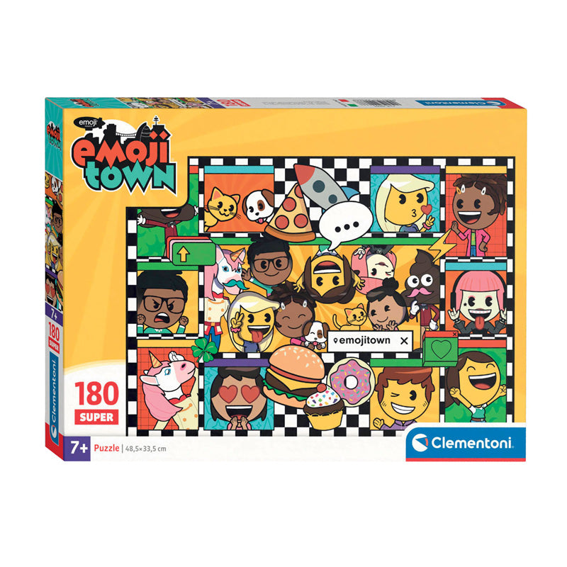 Load image into Gallery viewer, Clementoni legpuzzel super color emoji town, 180st.
