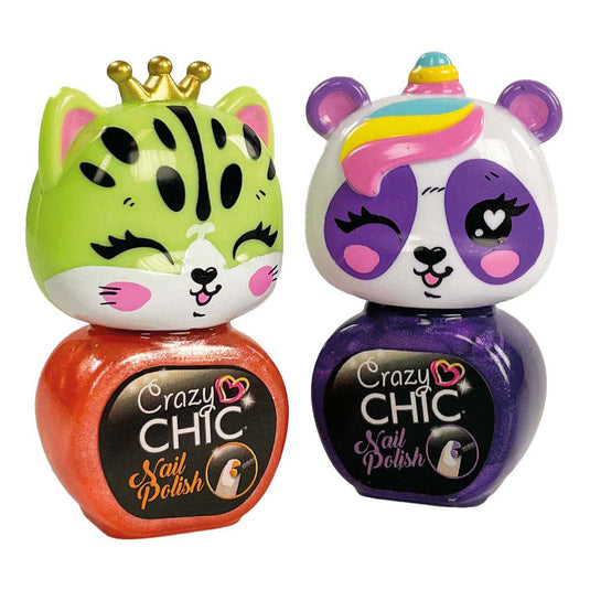 Clementoni crazy chic - nagellak dieren, 2st.