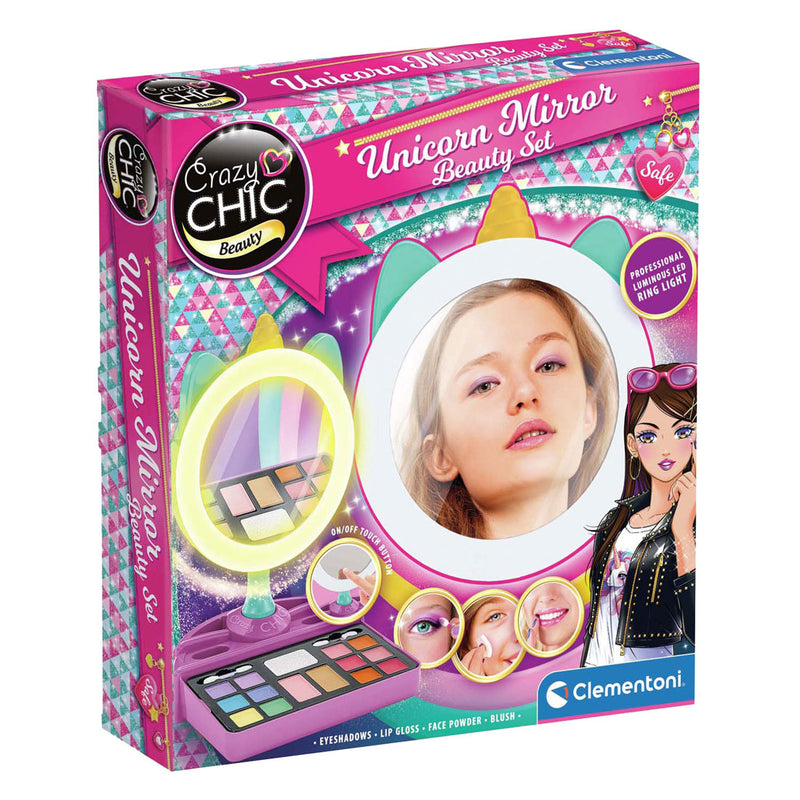 Load image into Gallery viewer, Clementoni crazy chic - lichtspiegel - make-up spiegel voor kinderen - make-up bewaren - vanaf 6 jaar
