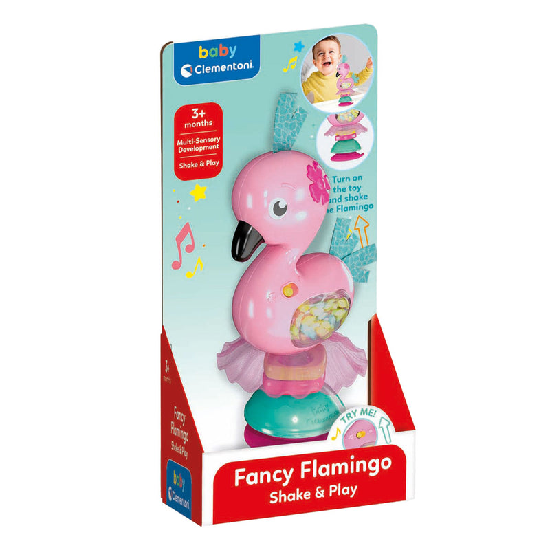 Load image into Gallery viewer, Clementoni baby schud en speel flamingo met geluid en zuignap

