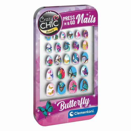 Clementoni crazy chic press go nagels - vlinders