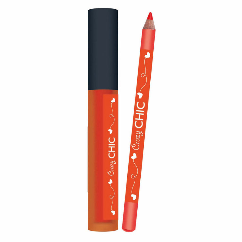 Load image into Gallery viewer, Clementoni crazy chic lipgloss en lipliner oranje

