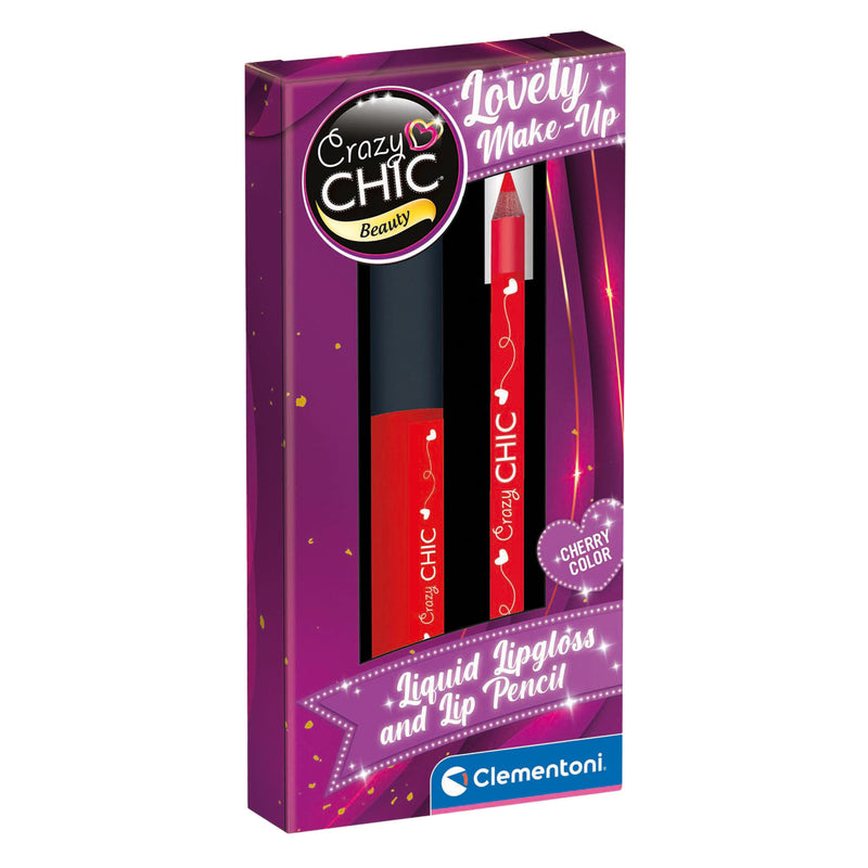 Load image into Gallery viewer, Clementoni crazy chic lipgloss en lipliner kersen rood
