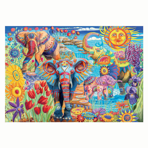 Clementoni legpuzzel kunstwerken olifanten carnaval, 500st.