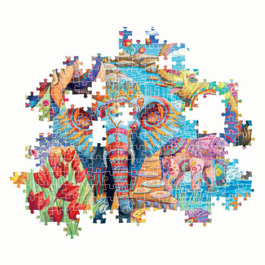Clementoni legpuzzel kunstwerken olifanten carnaval, 500st.