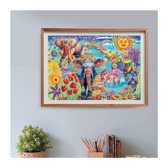 Clementoni legpuzzel kunstwerken olifanten carnaval, 500st.