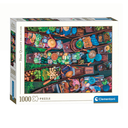Clementoni puzzel drijvende thaise markt, 1000st.