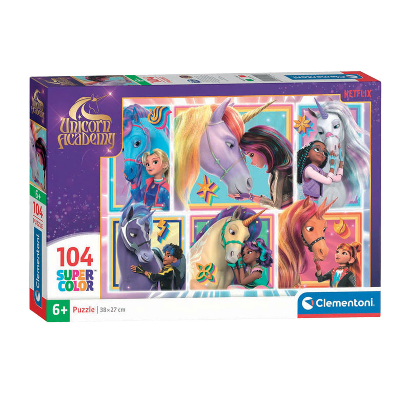 Load image into Gallery viewer, Clementoni puzzel unicorn academy - 6 portretten, 104dlg.
