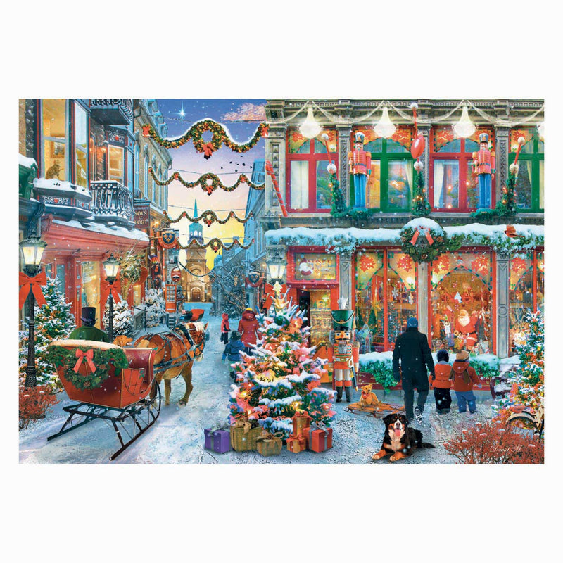 Load image into Gallery viewer, Clementoni legpuzzel kerst puzzel 500 stukjes besneeuwd dorp poster.

