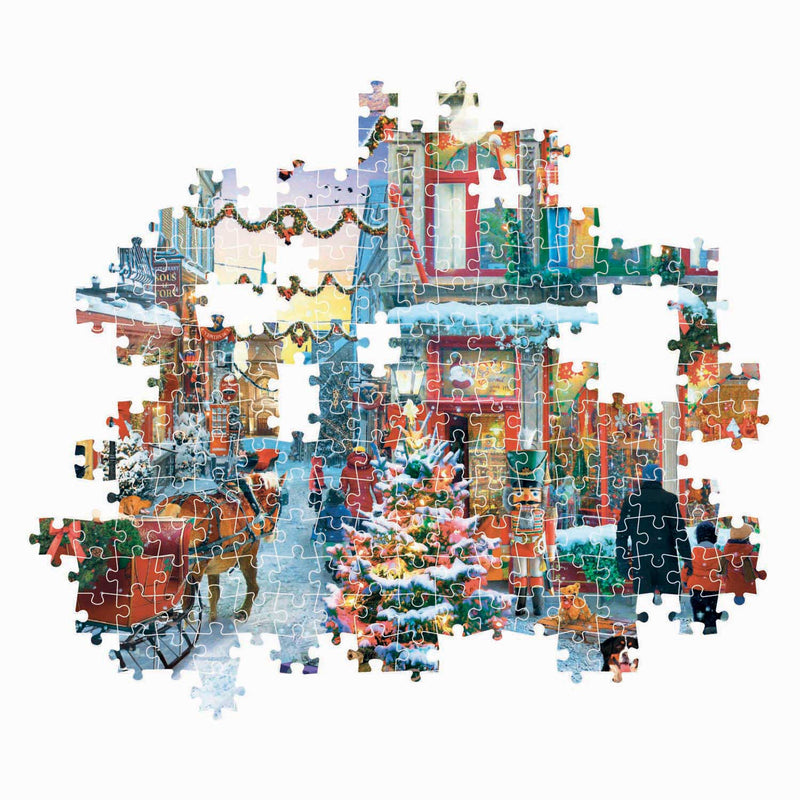 Load image into Gallery viewer, Clementoni legpuzzel kerst puzzel 500 stukjes besneeuwd dorp poster.
