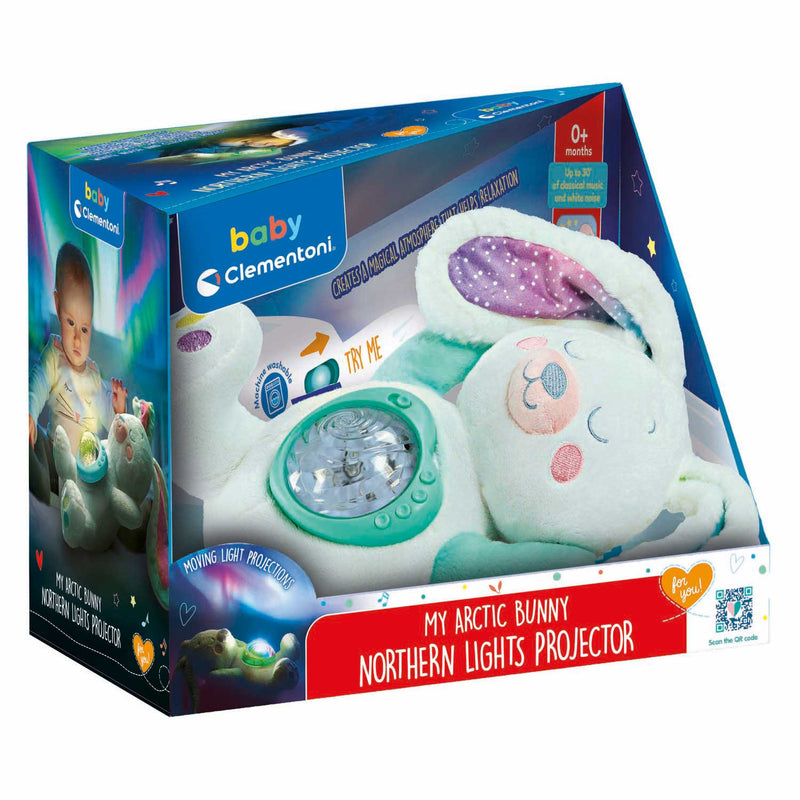 Load image into Gallery viewer, Clementoni - baby speelgoed - knuffel met noorderlicht projector - vanaf 0 maanden
