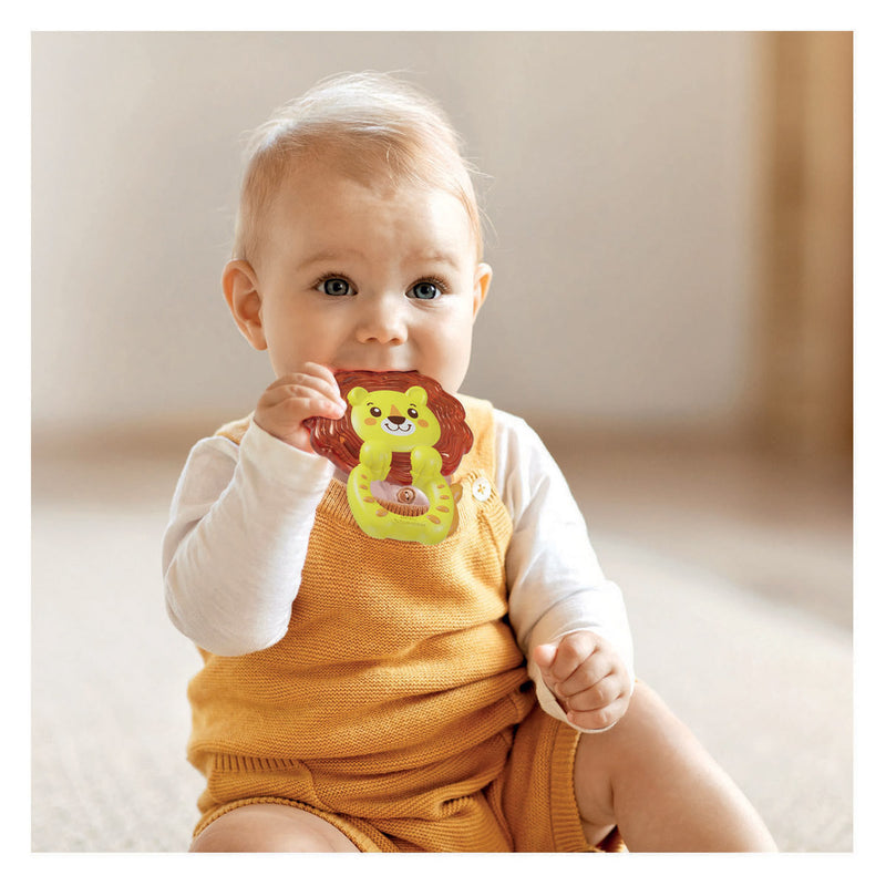 Load image into Gallery viewer, Clementoni koelbijtring leeuw - baby bijtring en bijtspeelgoed - verkoelend sensorisch speelgoed bij doorkomende tandjes - stimuleren het tandvlees
