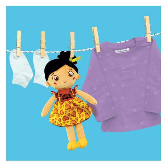 Clementoni zachte knuffelpop kitty kate - knuffel en pop voor baby en peuter - zacht kraamcadeau - wasbaar poppen speelgoed voor de allerkleinsten