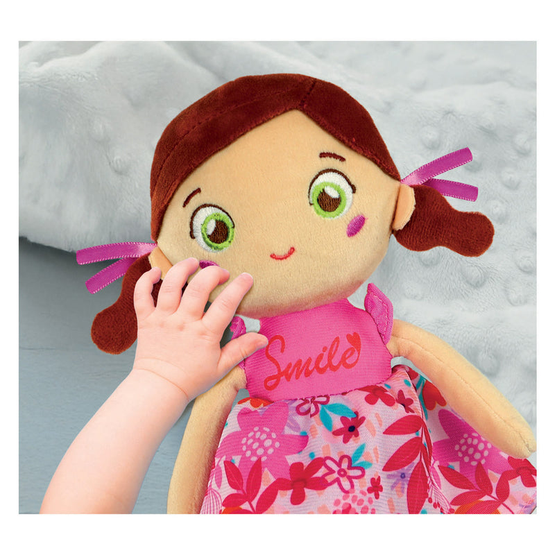 Load image into Gallery viewer, Clementoni zachte knuffelpop pink lily - knuffel en pop voor baby en peuter - zacht kraamcadeau - wasbaar poppen speelgoed voor de allerkleinsten
